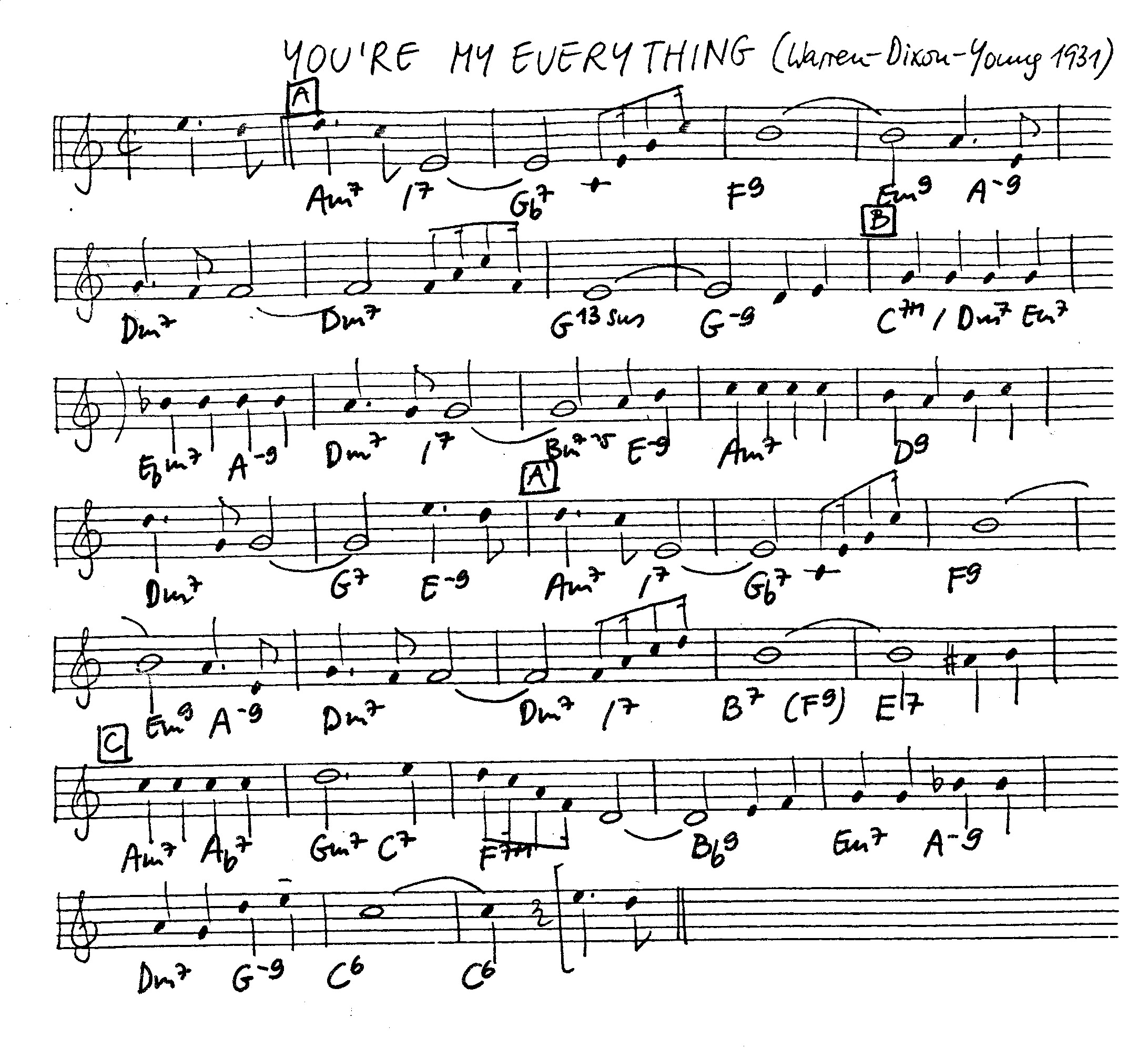 you're my everything leadsheet – book us for your next 20s or gatsby event